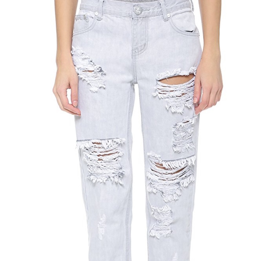 One Teaspoon Ice Grey Awesome Baggies Jeans